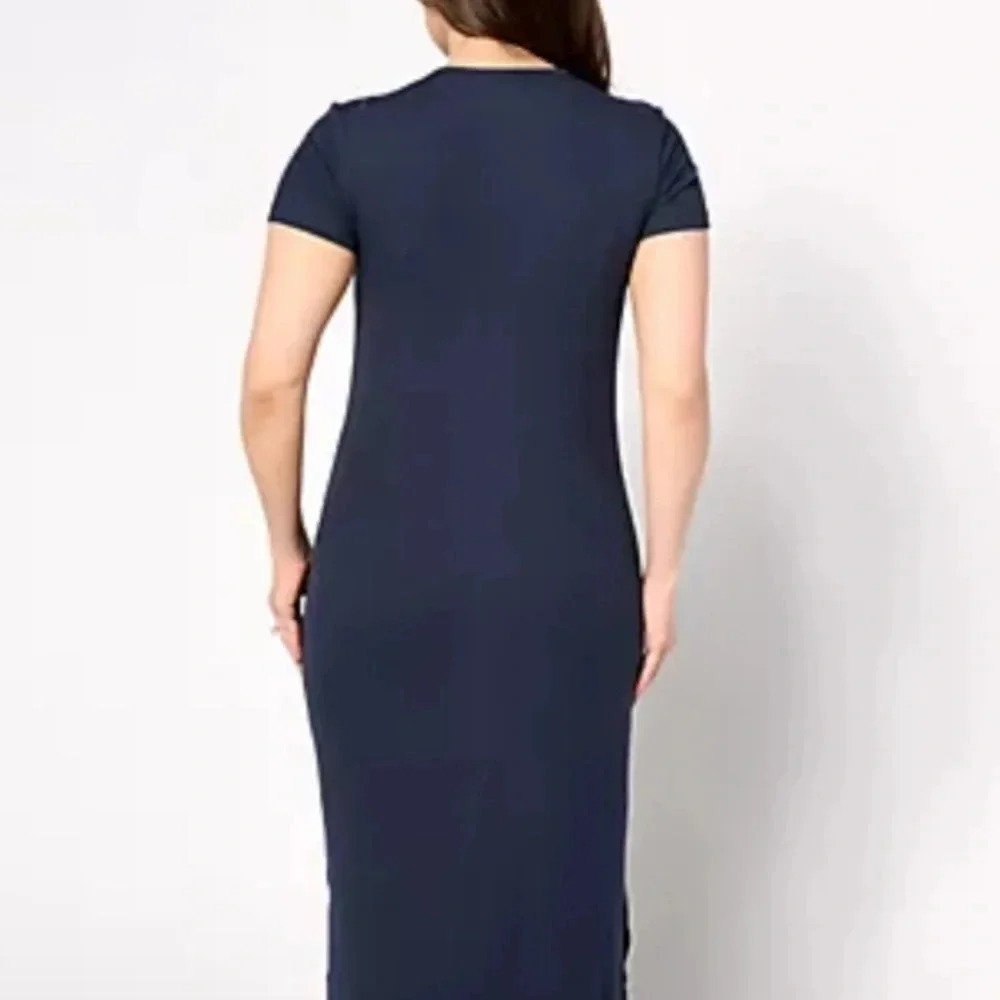 Barefoot Dreams Women’s Henely Rib Long Indigo Soft Bamboo Rayon M-L long NEW - Picture 2 of 16